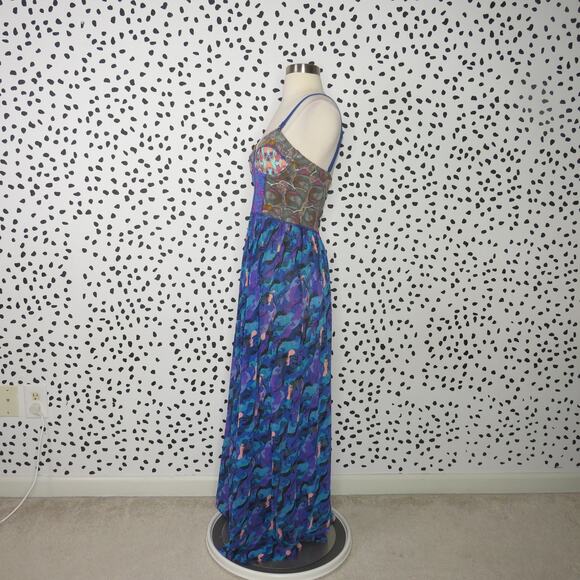 Maaji Longchamp Legacy Mixed Media Caged Back Mesh Maxi Dress - Picture 5 of 10